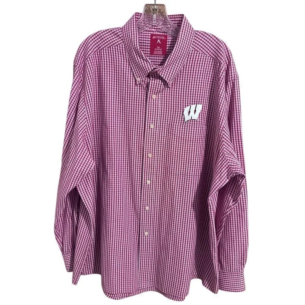 Antigua Red Men’s Wisconsin Badgers Long Sleeve Button-Down Shirt Size 2XL